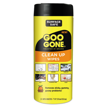 Goo Gone® Clean Up Wipes, 8 X 7, Citrus Scent, White, 24-canister, 4 Canister-carton freeshipping - TVN Wholesale